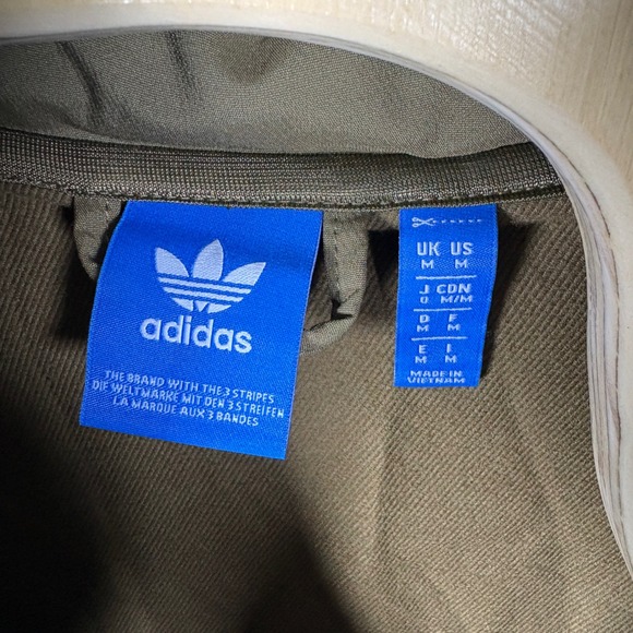 Adidas Originals Mens Olive Green Half Zip Anorak Windbreaker Jacket Size M - Picture 3 of 4